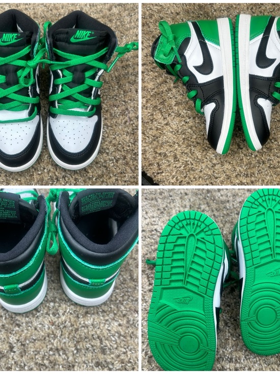 Nike Other - Nike Kids Green Black White High-Top Sneakers
